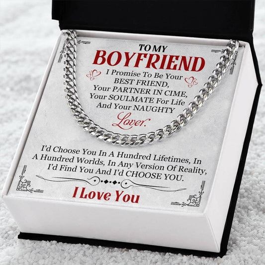 Gift For Boyfriend - I Promise To Be Your Lover - Cuban Link Chain Necklaces - The Shoppers Outlet