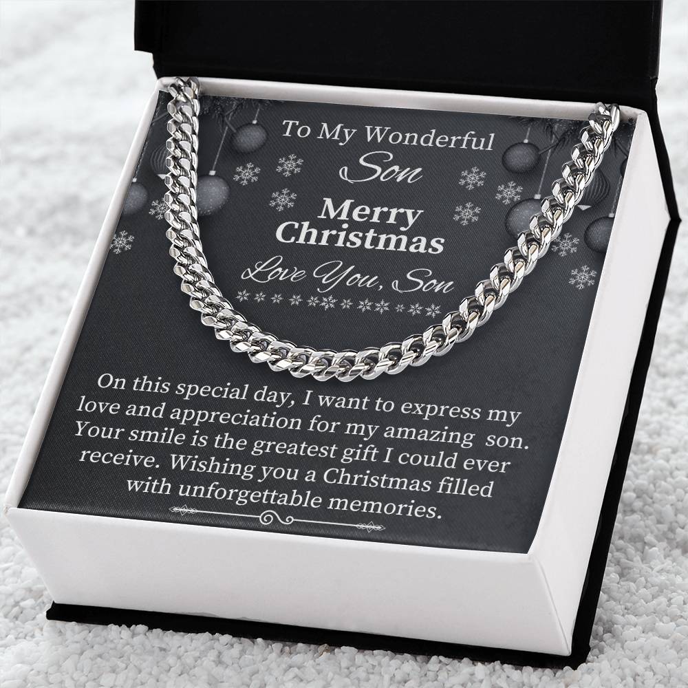 Son - On This Special Day - Merry Christmas - Gift For Son - Cuban Link Chains - The Shoppers Outlet