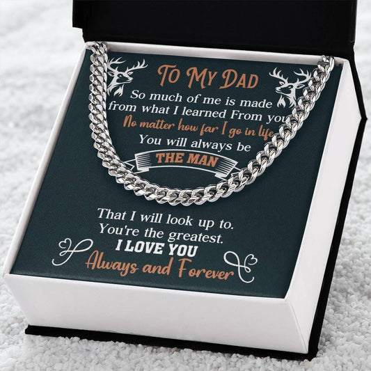 Gift For Dad - You Will Always Be The Man - Cuban Link Chain Necklaces - The Shoppers Outlet