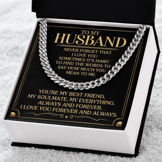 Gift For Husband - Never Forget That I Love You - Cuban Link Chain Necklaces - The Shoppers Outlet