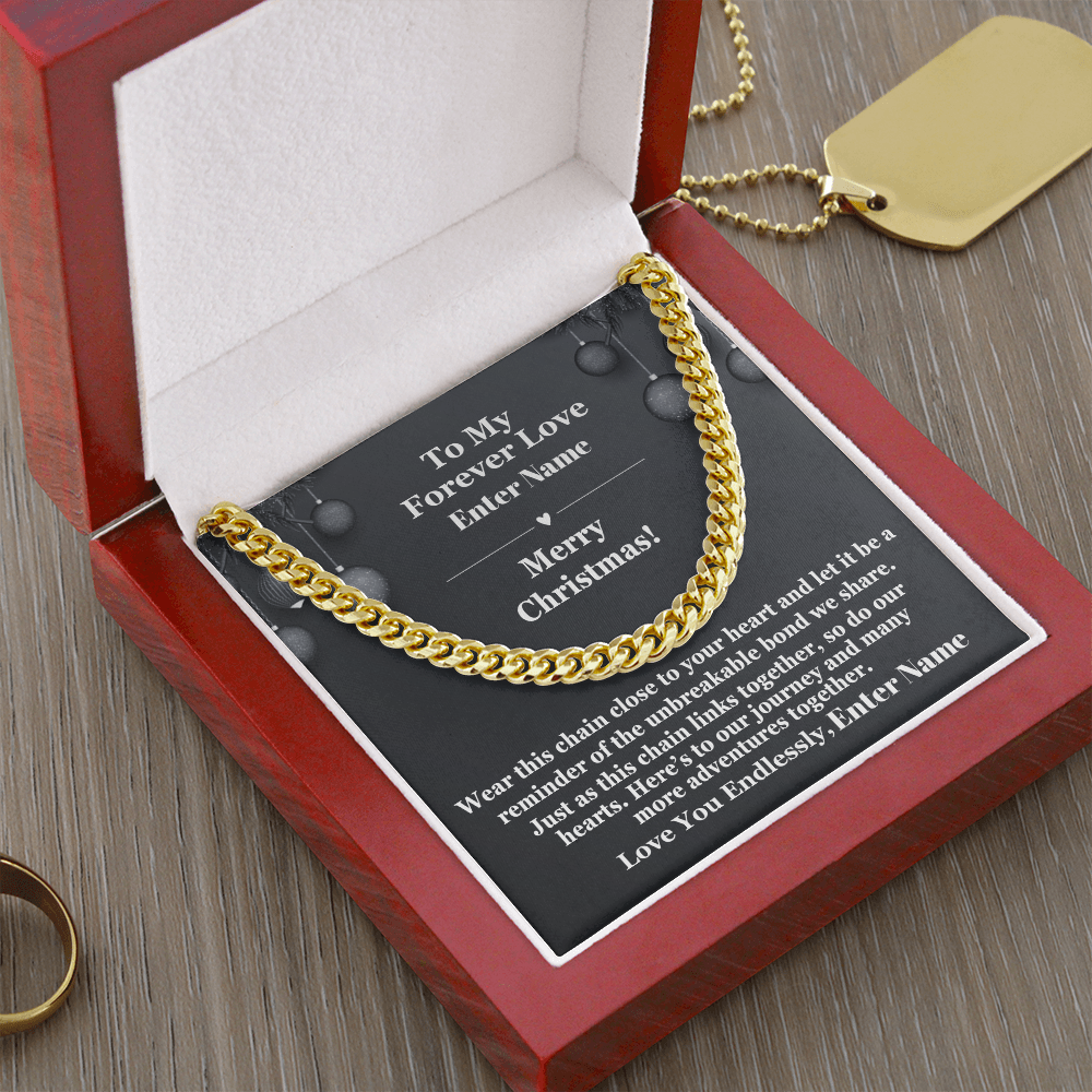 Gift For Soulmate -To My Forever Love - Personalized Gift - Cuban Chain Link Necklace
