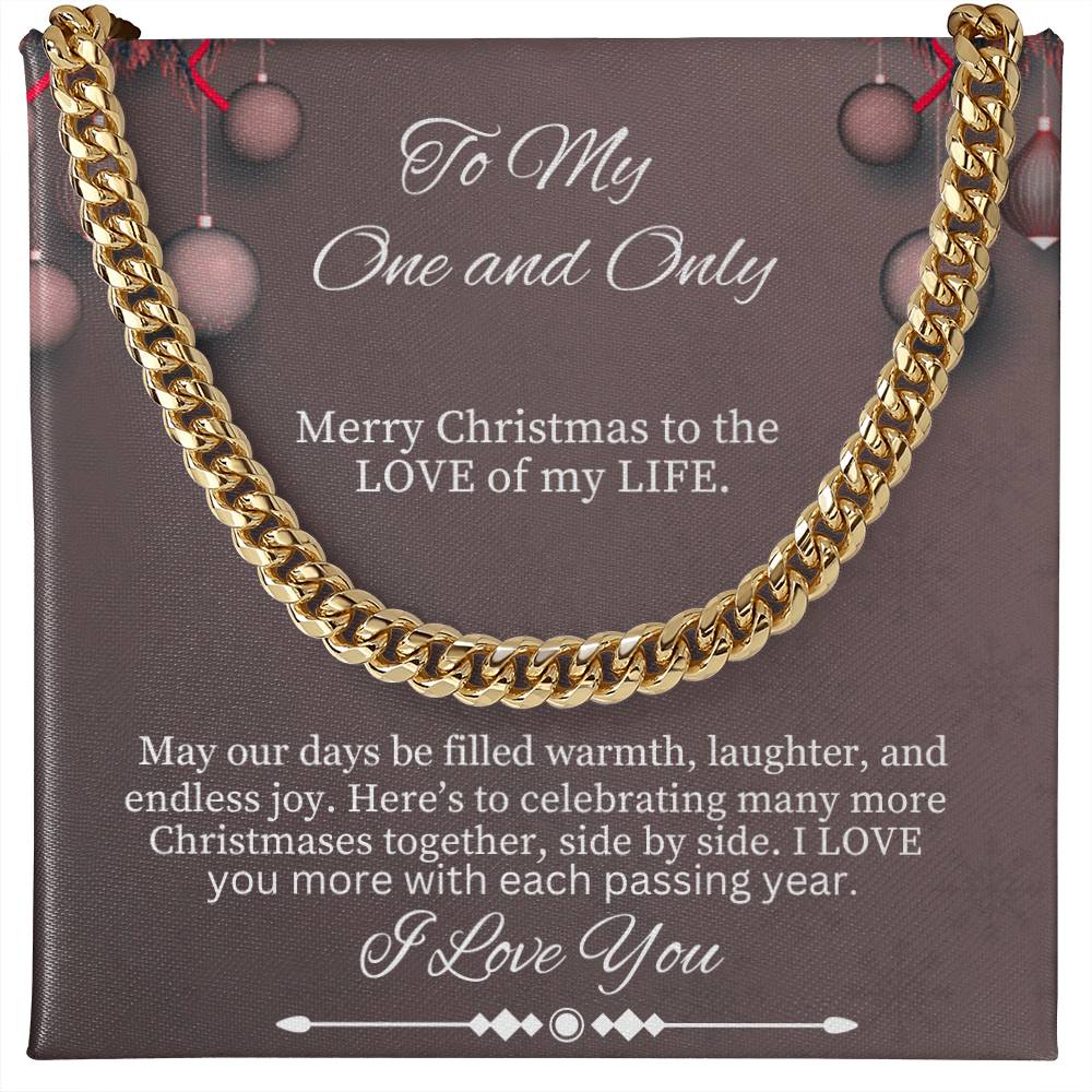 Husband - The Love Of My Life - Merry Christmas - Cuban Link Chain Necklaces - The Shoppers Outlet
