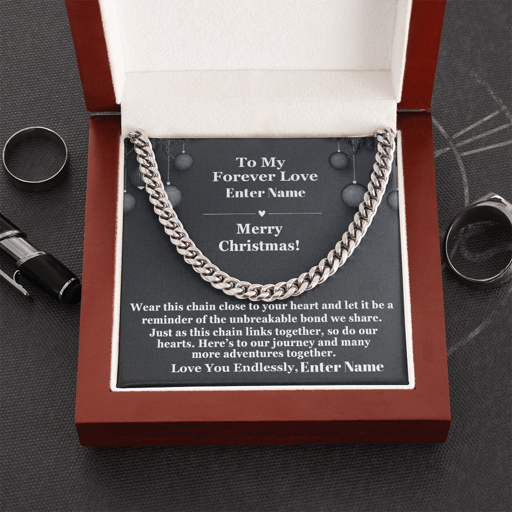 Gift For Soulmate -To My Forever Love - Personalized Gift - Cuban Chain Link Necklace