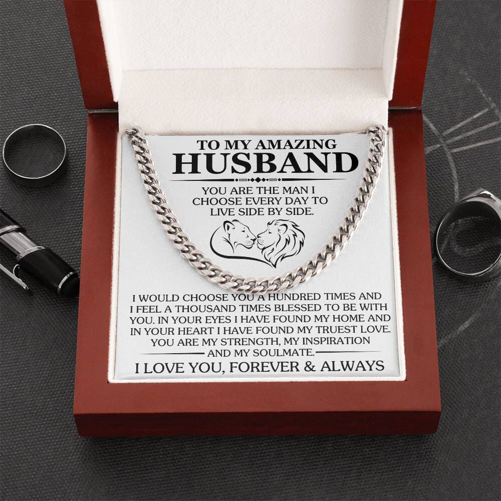 Gift For Husband - You Are The Man I Choose Every Day - Cuban Link Chain Necklaces - The Shoppers Outlet