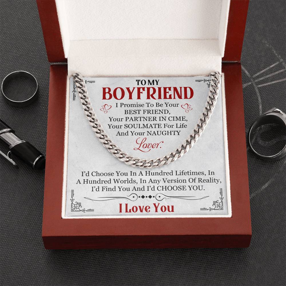 Boyfriend - I Promise To Be Your Lover - Cuban Link Chain Necklaces - The Shoppers Outlet