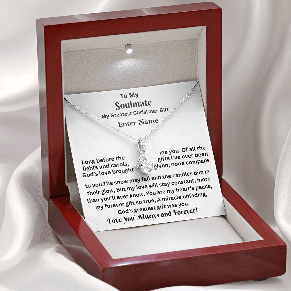 Gift For Soulmate - My Greatest Christmas Gift - Personalized Message Card - Alluring Beauty Necklace