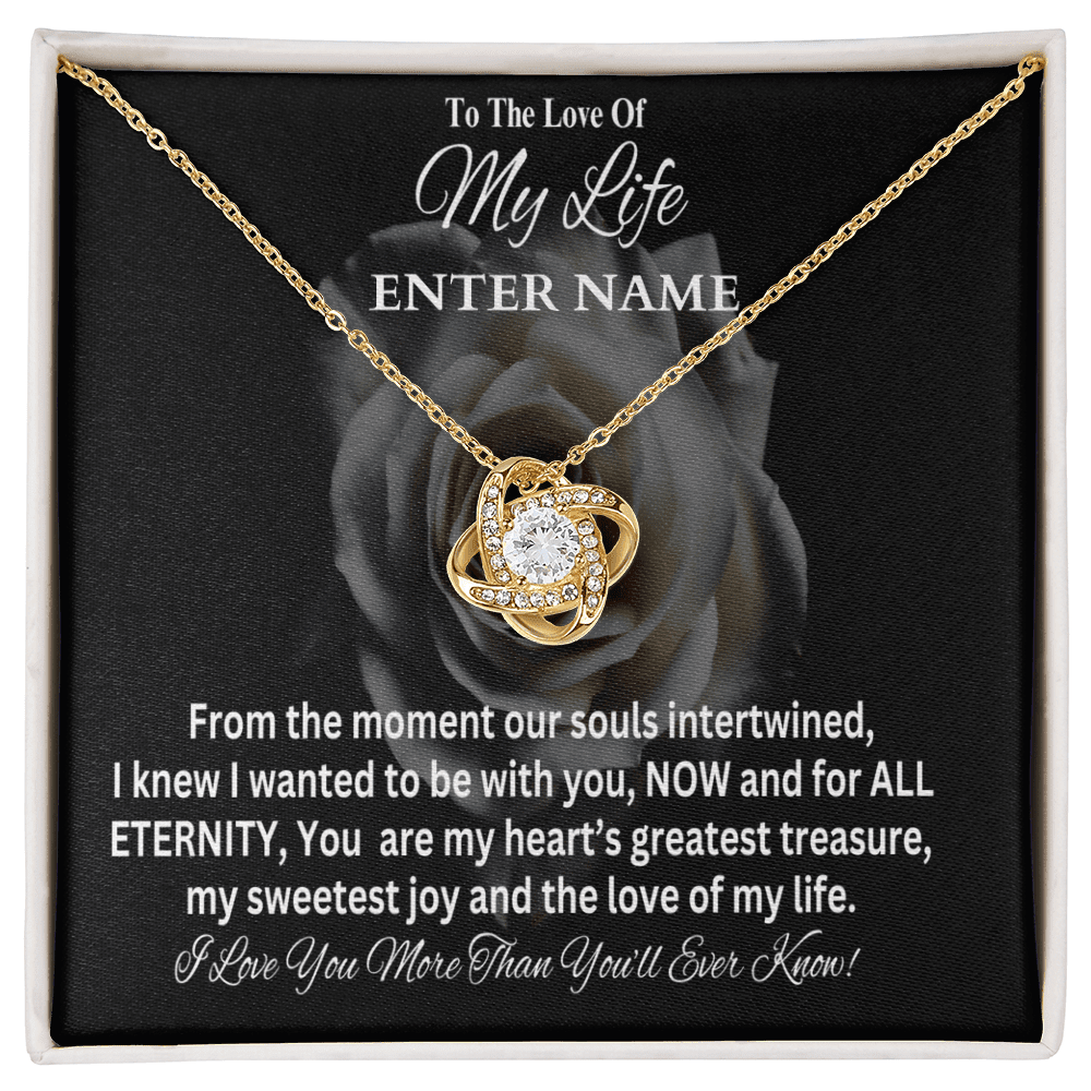 Gift For Soulmate - PERSONALIZED GIFT - My Heart's Greatest Treasure - Love Knot Necklace - The Shoppers Outlet