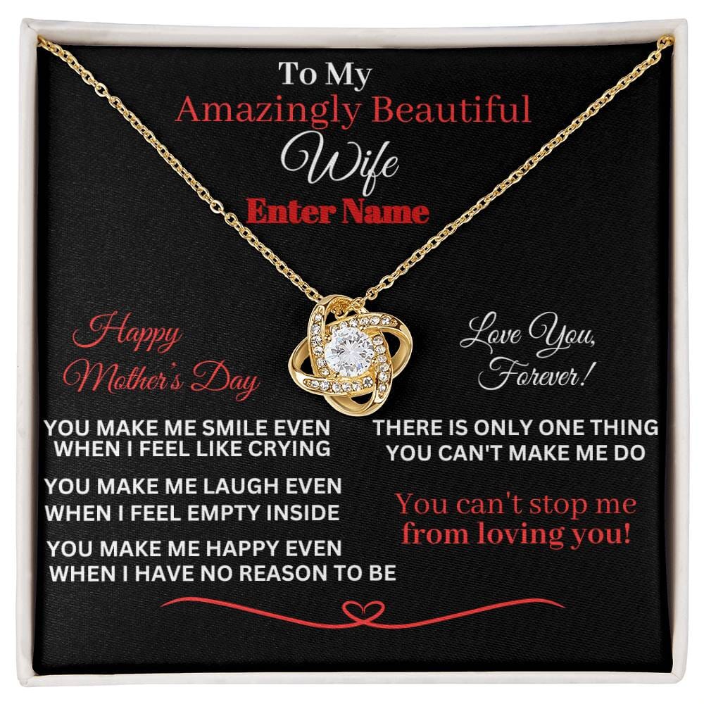 Gift For Wife - You Make Me - PERSONALIZED GIFT- Love Knot Necklaces - The Shoppers Outlet