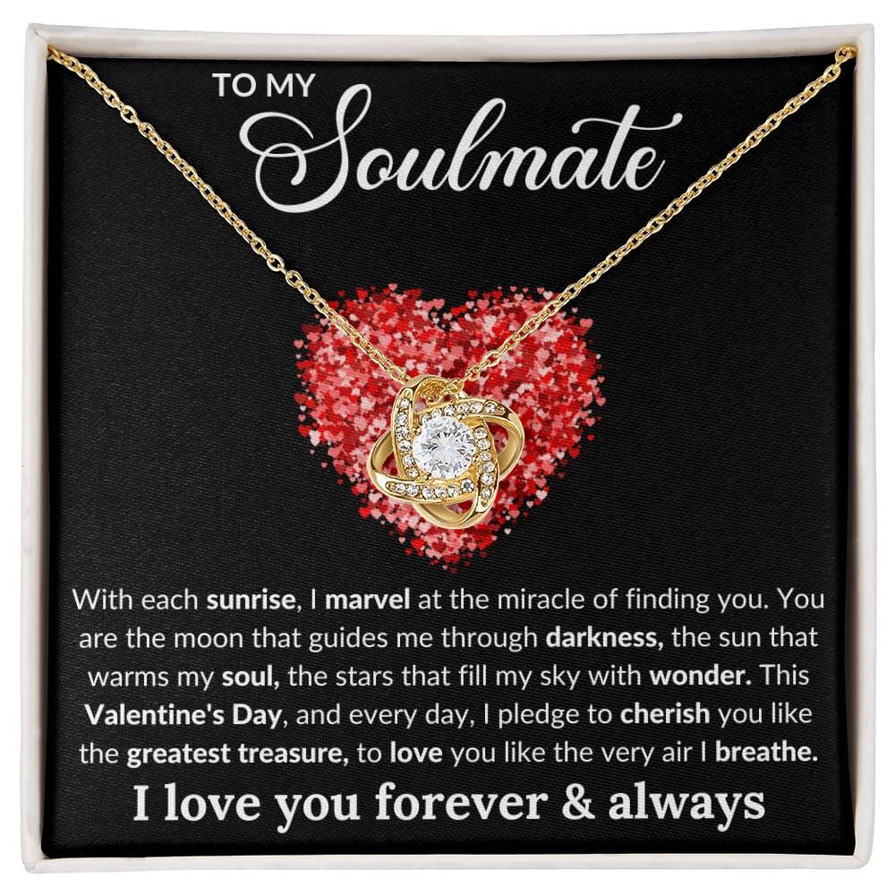 Gift For Soulmate - With Each Sunrise i Marvel At The Miracle Of Finding You - Love Knot Necklaces - The Shoppers Outlet