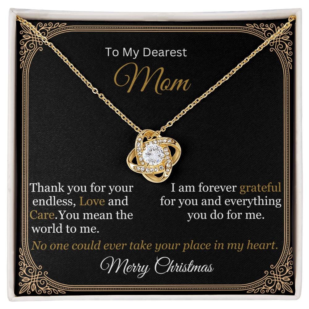 Gift For Mom - My Dearest Mom Thank You - Love Knot Necklaces - The Shoppers Outlet