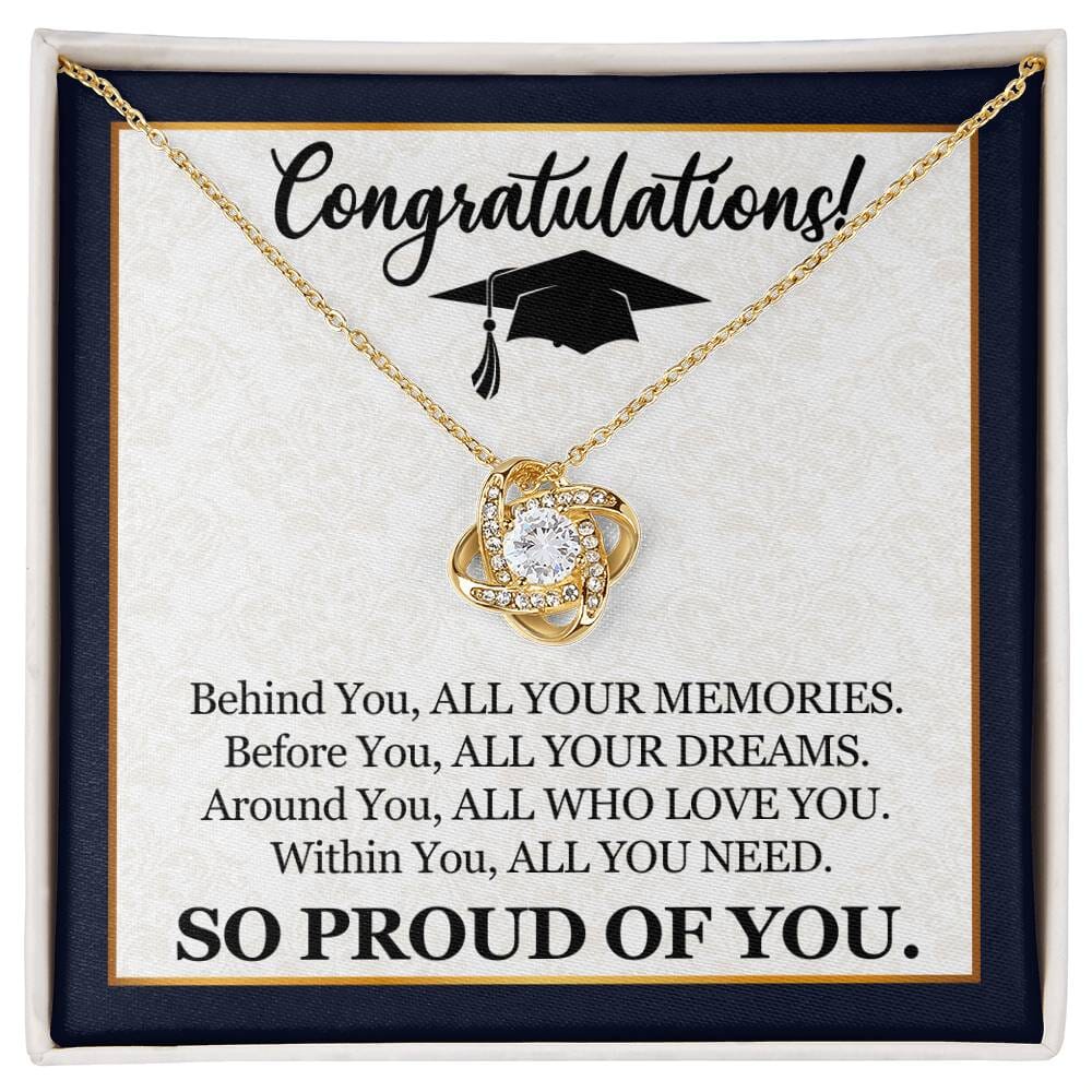 Graduation - So Proud Of You - Congratulations - Love Knot Necklaces - The Shoppers Outlet