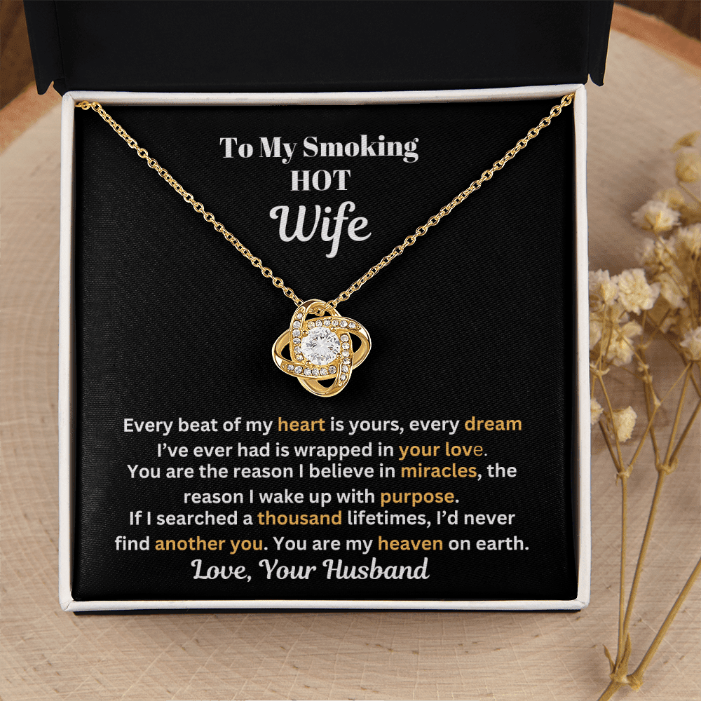 Gift For Wife - Anniversary Gift - Birthday Gift - You Are My Heaven - Love Knot Necklace - The Shoppers Outlet