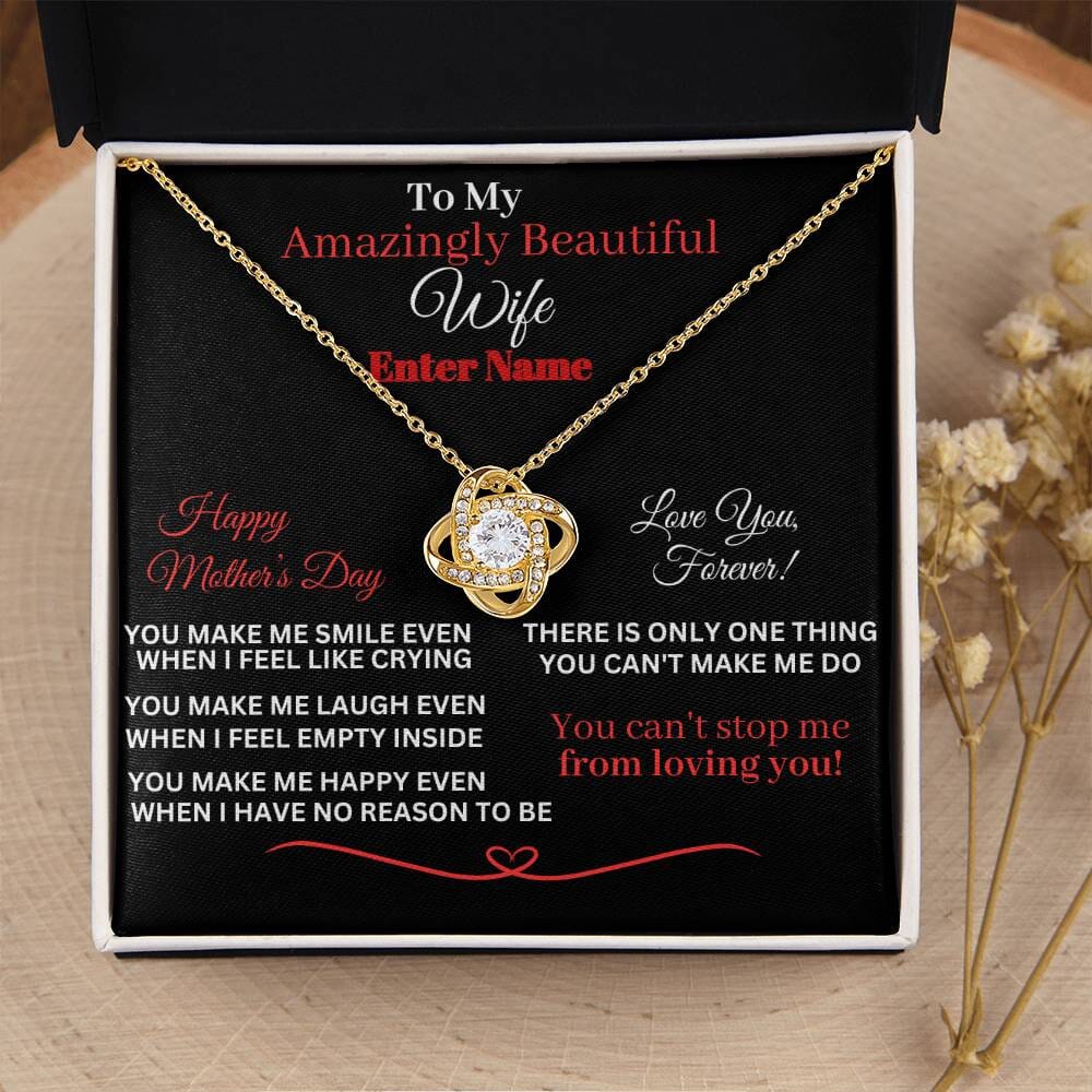 Gift For Wife - You Make Me - PERSONALIZED GIFT- Love Knot Necklaces - The Shoppers Outlet