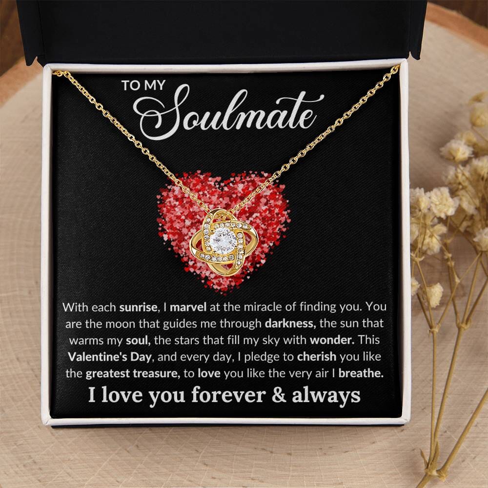 Gift For Soulmate - With Each Sunrise i Marvel At The Miracle Of Finding You - Love Knot Necklaces - The Shoppers Outlet