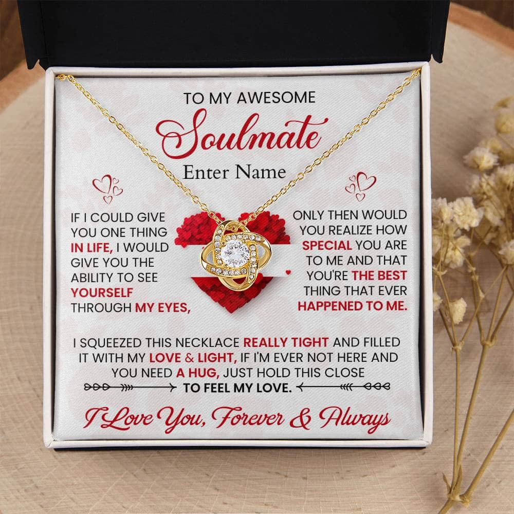 Gift For Soulmate - PERSONALIZED GIFT - If I Could Give You One Thing In Life - Love Knot Necklaces - The Shoppers Outlet