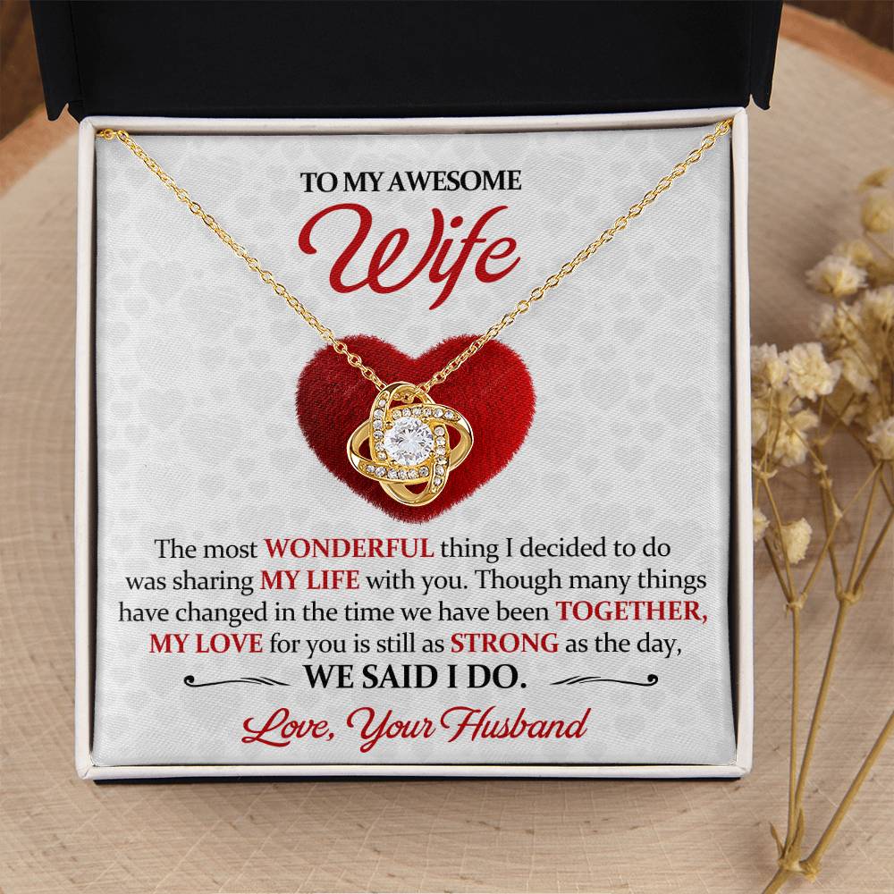 Wife - The Most Wonderful Thing I Decided To Do - Love Knot Necklaces - The Shoppers Outlet