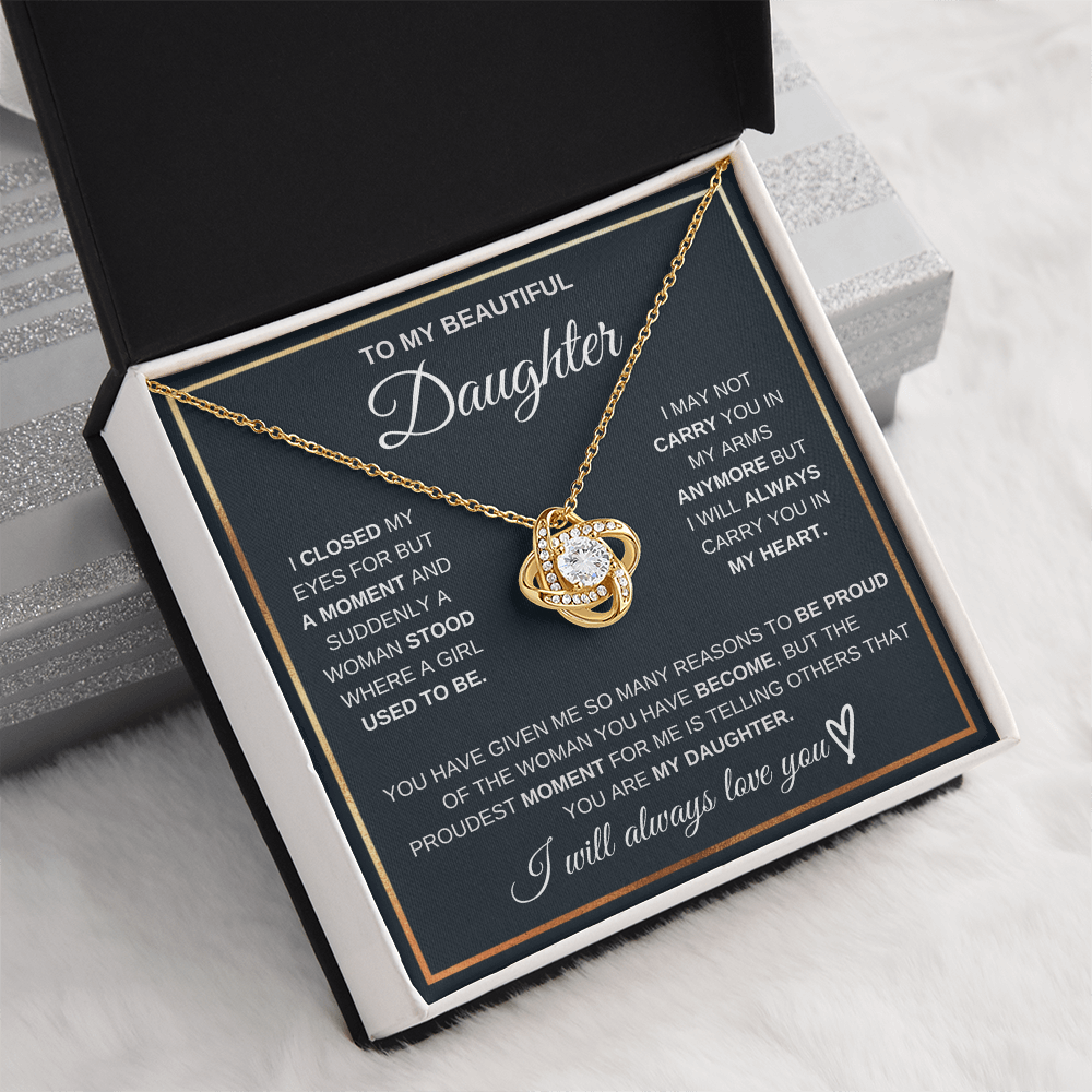 Gift For Daughter- To My Beautiful Daughter - Love Knot Neclaces