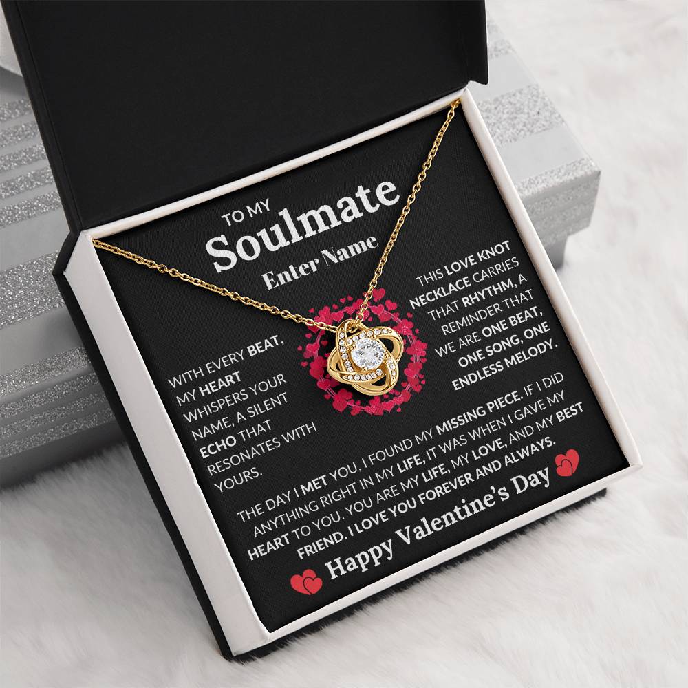 Soulmate - With Ever Beat My Heart Whispers Your Name - Love Knot Necklaces - The Shoppers Outlet