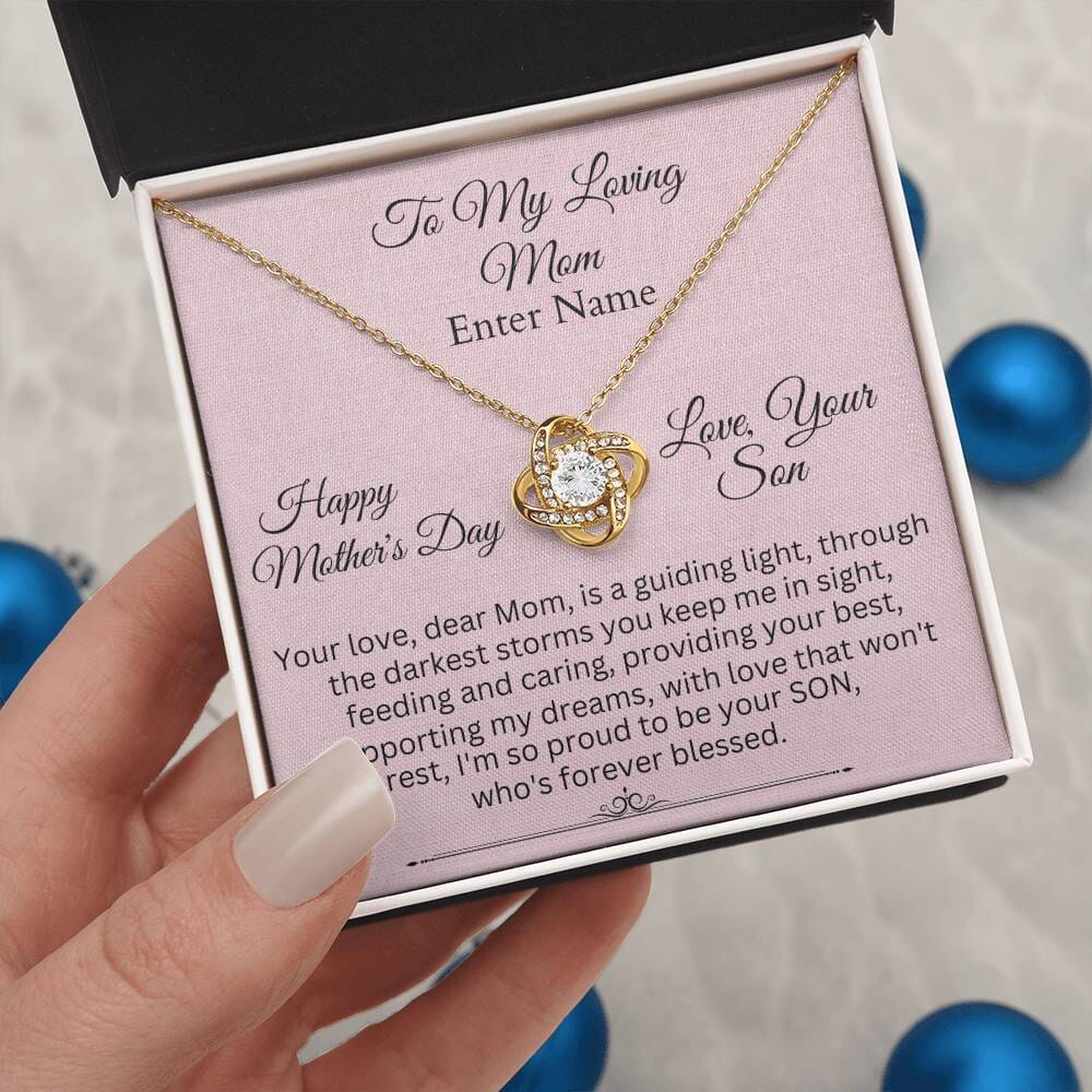 Gift For Mom - Your Love Dear Mom Is A Guiding Light - PERSONALIZED GIFT - Love Knot Necklaces - The Shoppers Outlet