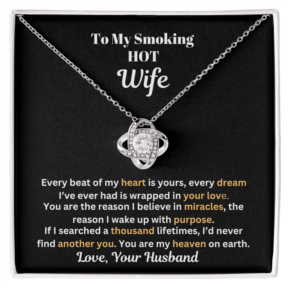 Gift For Wife - Anniversary Gift - Birthday Gift - You Are My Heaven - Love Knot Necklace - The Shoppers Outlet