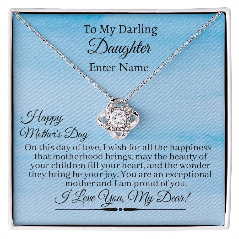 Daughter - On This Day Of Love - Happy Mother's Day - Love Knot Necklaces - The Shoppers Outlet