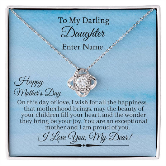 Gift For Daughter - On This Day Of Love - PERSONALIZED GIFT - Love Knot Necklaces - The Shoppers Outlet