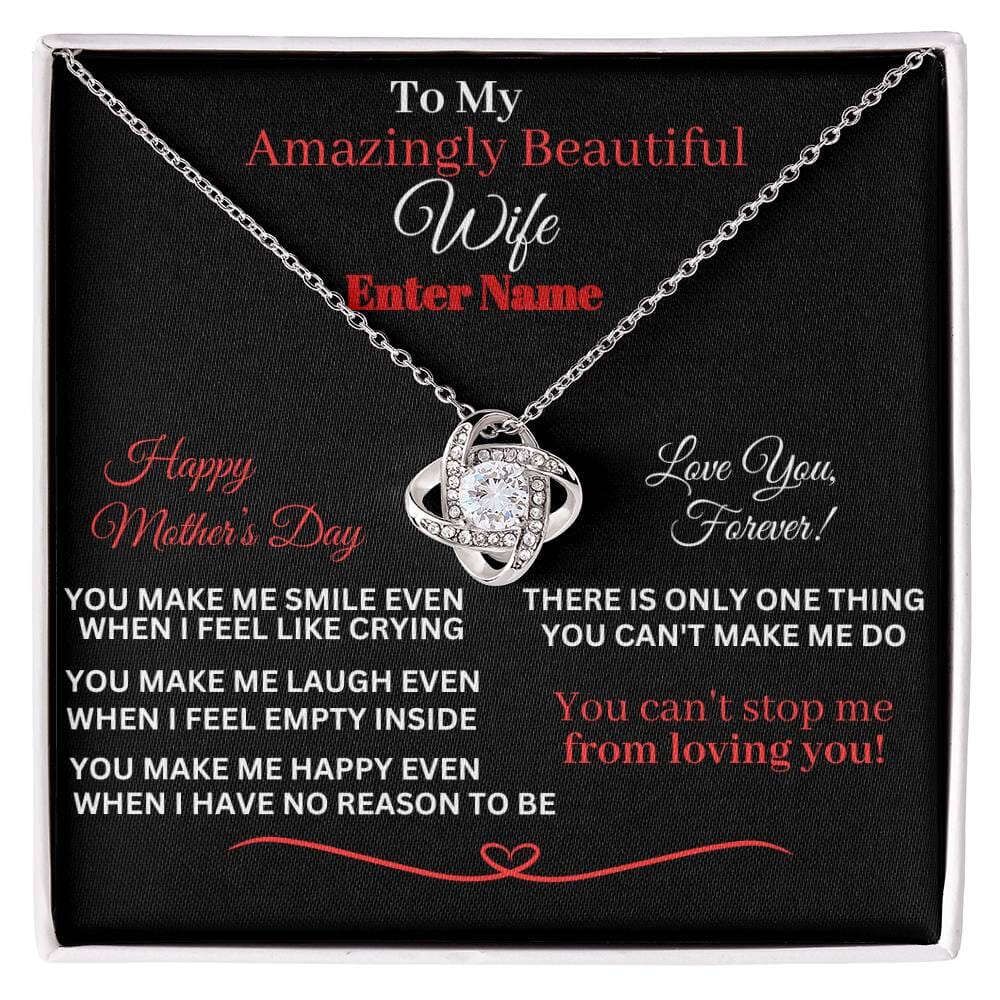 Gift For Wife - You Make Me - PERSONALIZED GIFT- Love Knot Necklaces - The Shoppers Outlet
