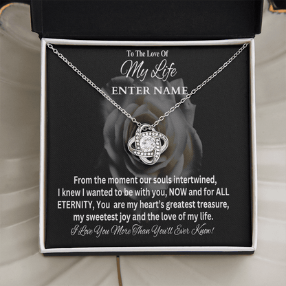 Gift For Soulmate - PERSONALIZED GIFT - My Heart's Greatest Treasure - Love Knot Necklace - The Shoppers Outlet