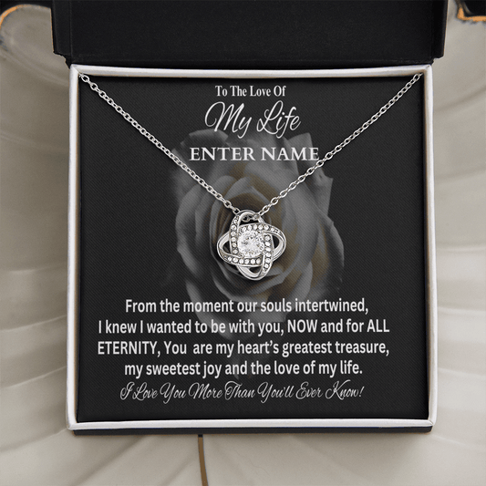 Gift For Soulmate - PERSONALIZED GIFT - My Heart's Greatest Treasure - Love Knot Necklace - The Shoppers Outlet
