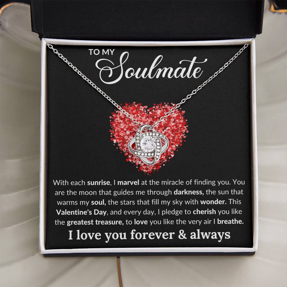 Soulmate - With Each Sunrise i Marvel At The Miracle Of Finding You - Love Knot Necklaces - The Shoppers Outlet