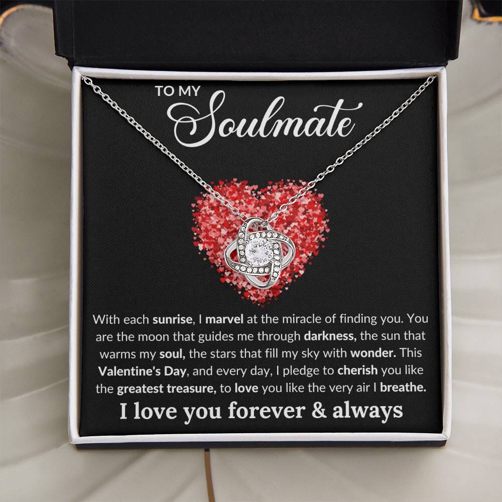 Gift For Soulmate - With Each Sunrise i Marvel At The Miracle Of Finding You - Love Knot Necklaces - The Shoppers Outlet