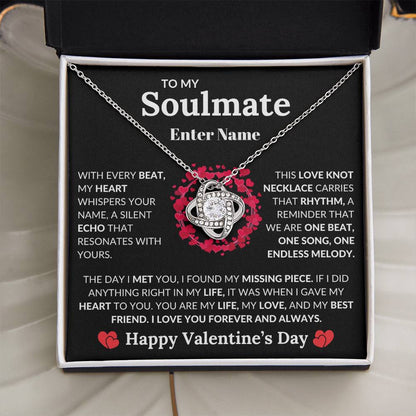 Soulmate - With Ever Beat My Heart Whispers Your Name - Love Knot Necklaces - The Shoppers Outlet