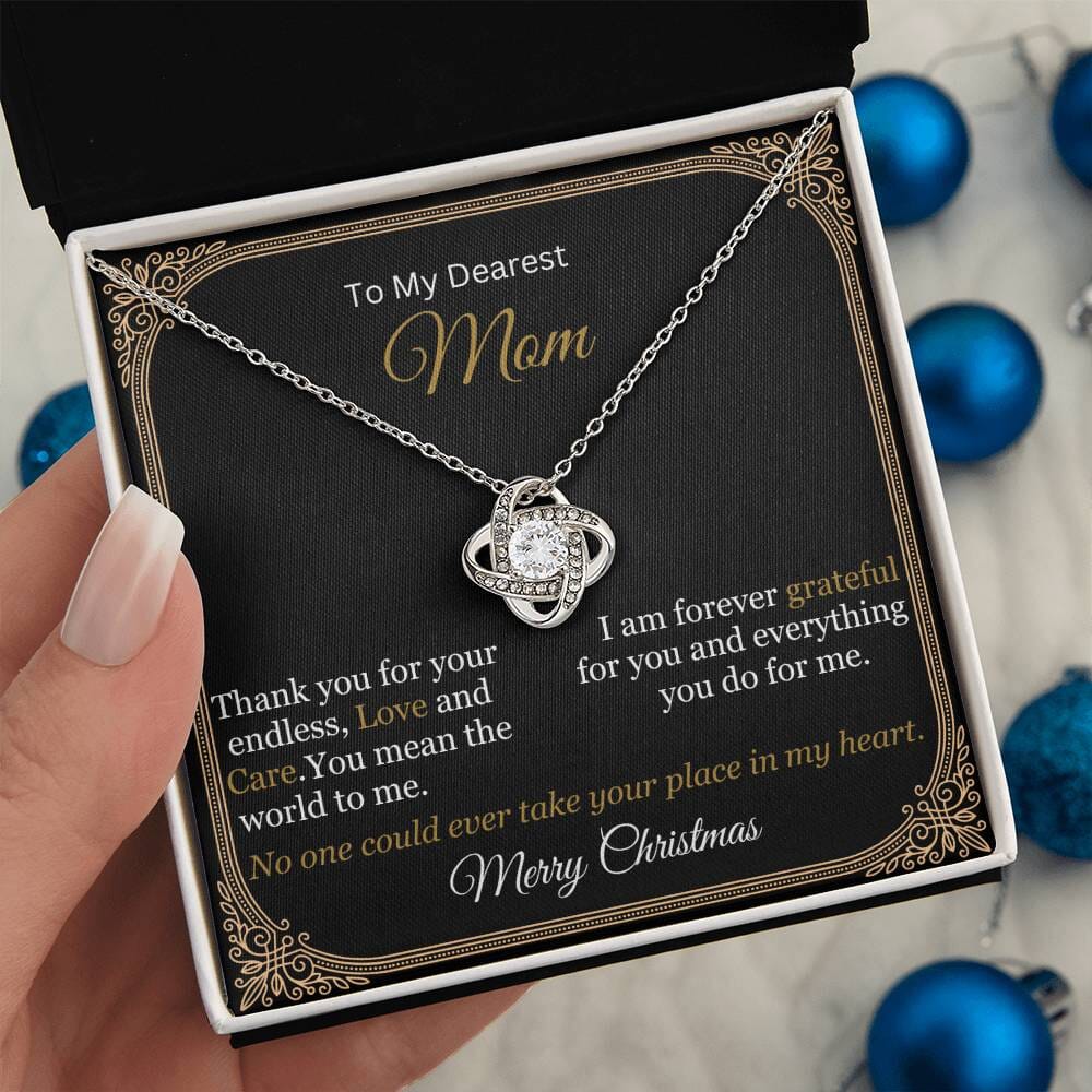 Gift For Mom - My Dearest Mom Thank You - Love Knot Necklaces - The Shoppers Outlet