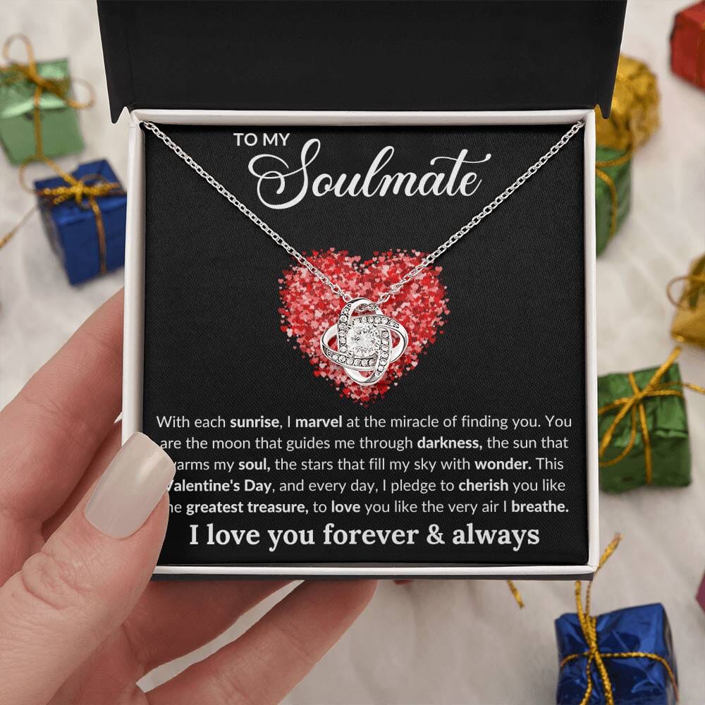 Gift For Soulmate - With Each Sunrise i Marvel At The Miracle Of Finding You - Love Knot Necklaces - The Shoppers Outlet