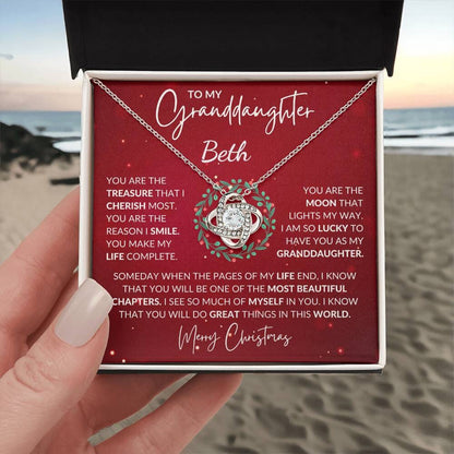 Gift For Granddaughter - You Are - Merry Christmas - Love Knot Necklace - The Shoppers Outlet
