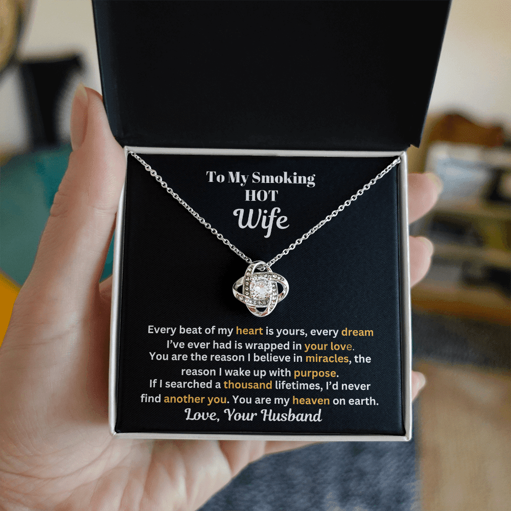 Gift For Wife - Anniversary Gift - Birthday Gift - You Are My Heaven - Love Knot Necklace - The Shoppers Outlet