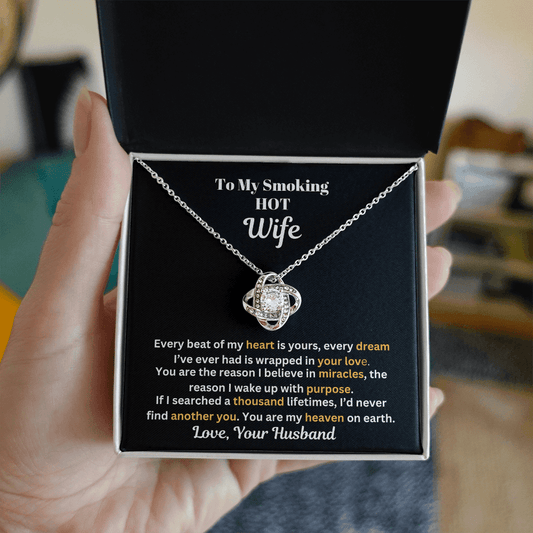 Gift For Wife - Anniversary Gift - Birthday Gift - You Are My Heaven - Love Knot Necklace - The Shoppers Outlet