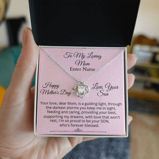 Gift For Mom - Your Love Dear Mom Is A Guiding Light - PERSONALIZED GIFT - Love Knot Necklaces - The Shoppers Outlet