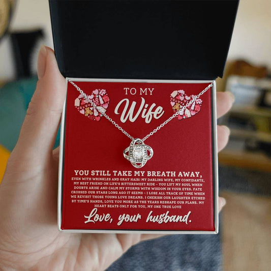 Gift For Wife - You Still Take My Breath Away - Love Knot Necklaces - The Shoppers Outlet