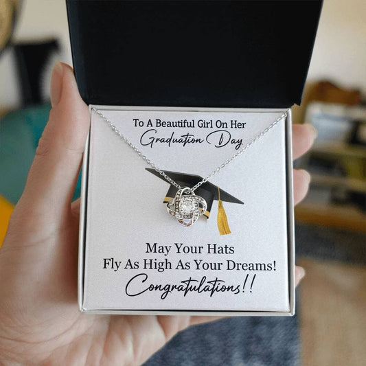 Graduation - May Your Hats Fly As High As Your Dreams - Graduation Day - Love Knot Necklaces - The Shoppers Outlet