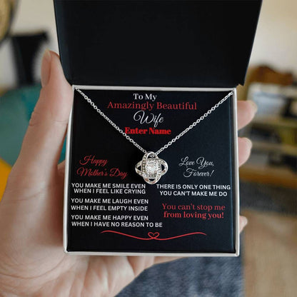 Gift For Wife - You Make Me - PERSONALIZED GIFT- Love Knot Necklaces - The Shoppers Outlet