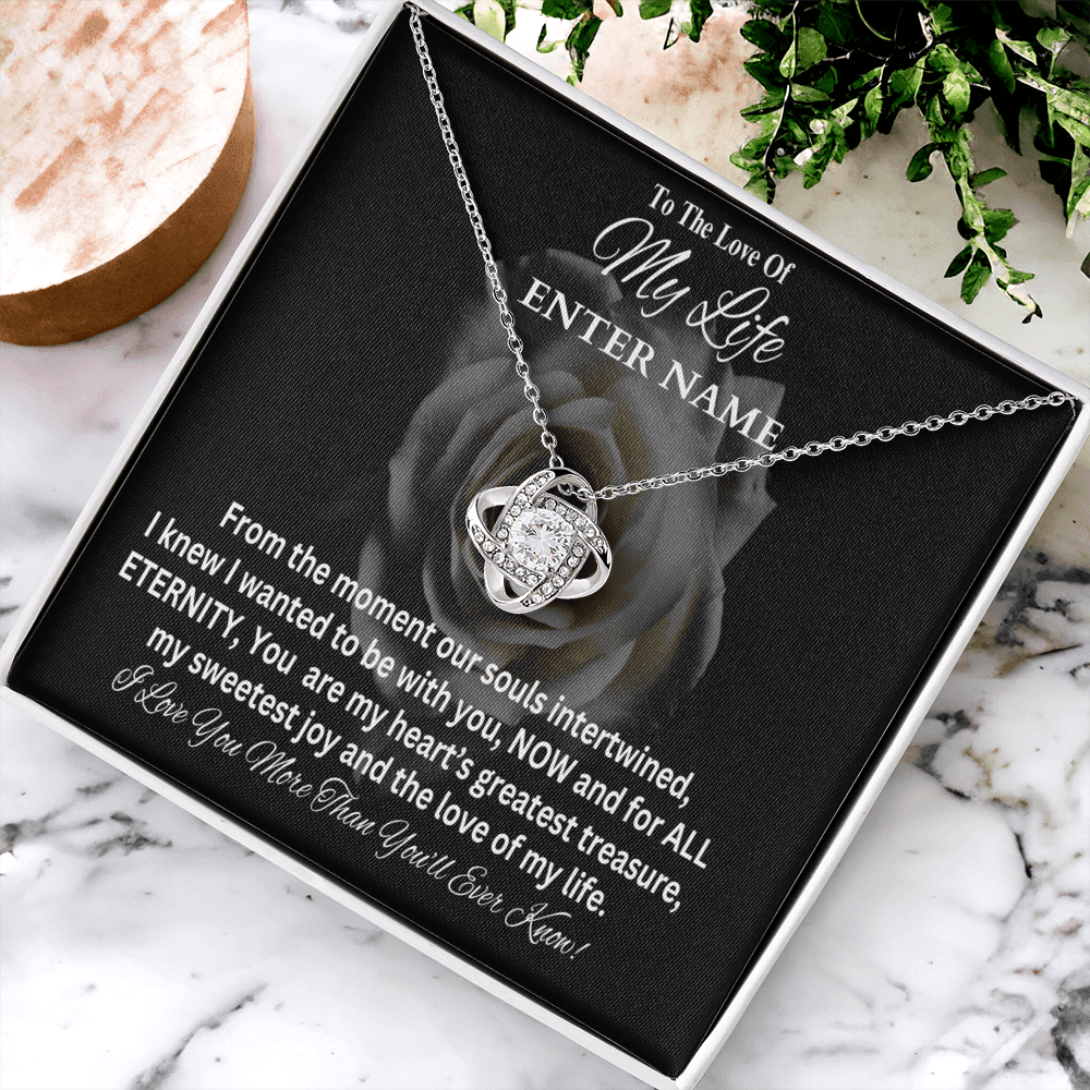 Gift For Soulmate - PERSONALIZED GIFT - My Heart's Greatest Treasure - Love Knot Necklace - The Shoppers Outlet