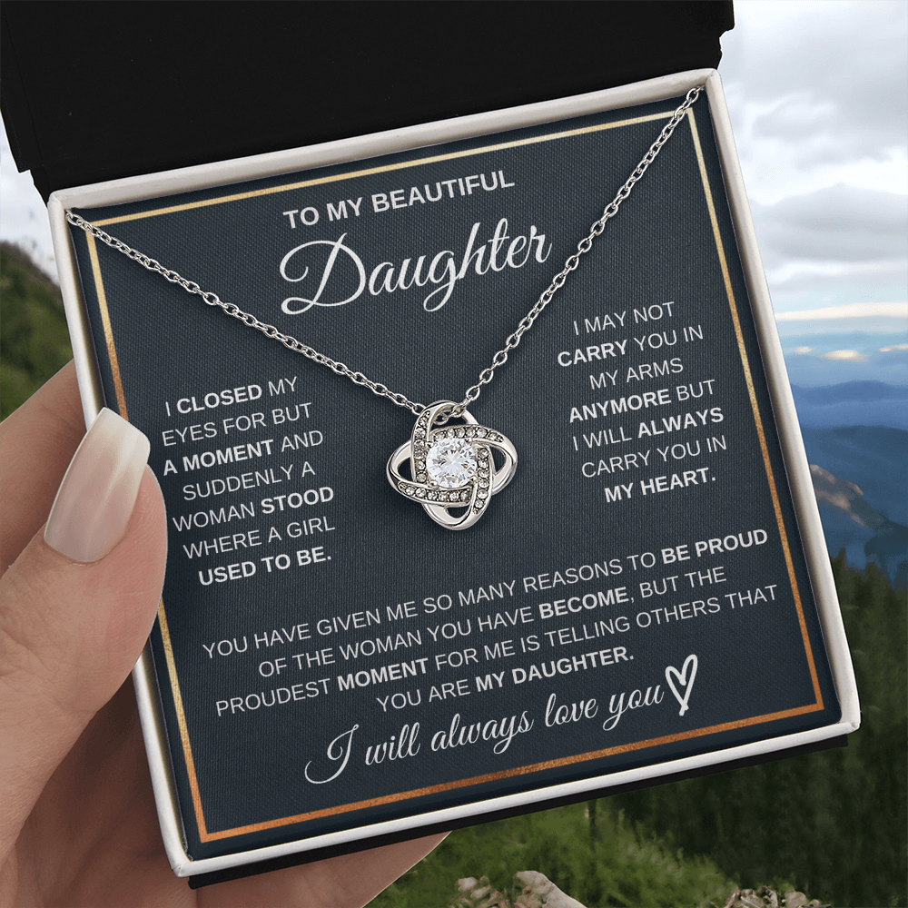 Gift For Daughter- To My Beautiful Daughter - Love Knot Neclaces