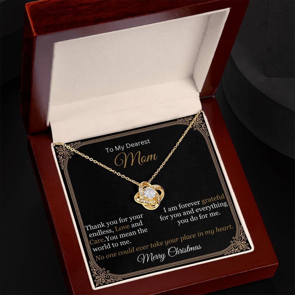 Gift For Mom - My Dearest Mom Thank You - Love Knot Necklaces - The Shoppers Outlet