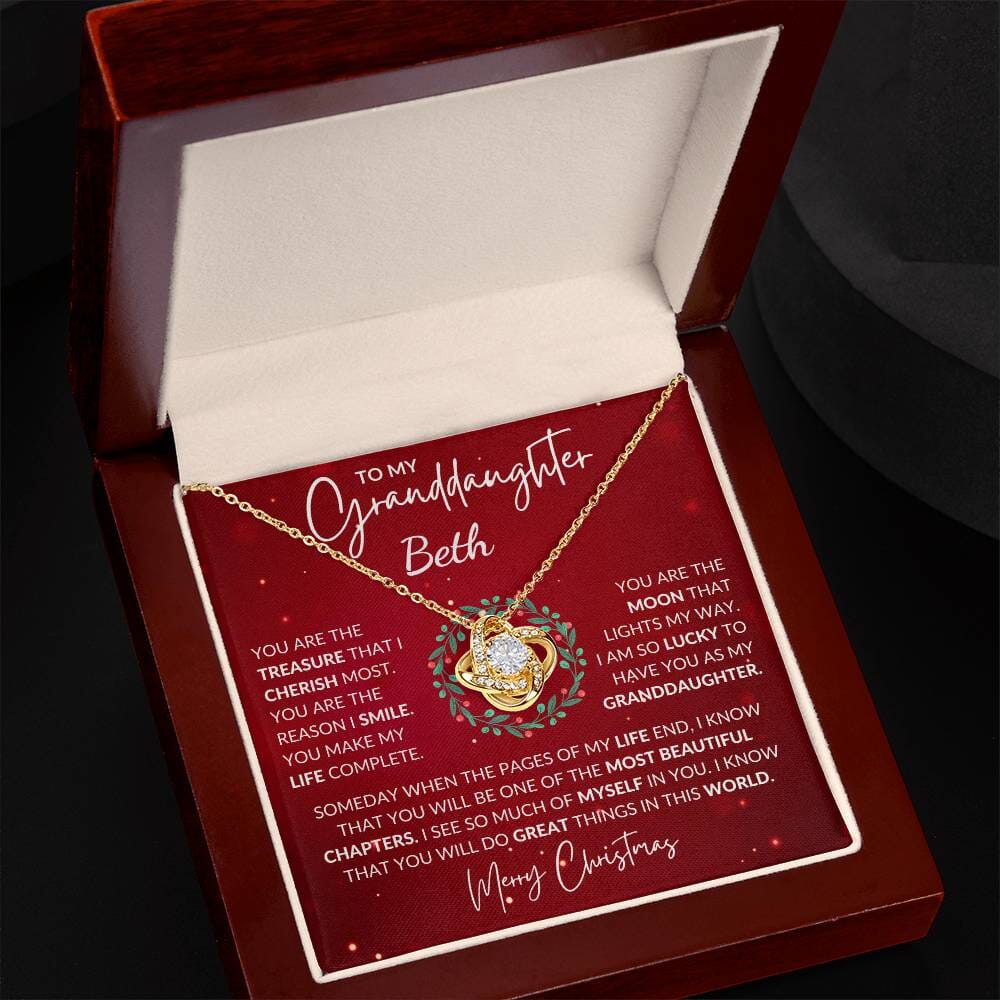 Gift For Granddaughter - You Are - Merry Christmas - Love Knot Necklace - The Shoppers Outlet