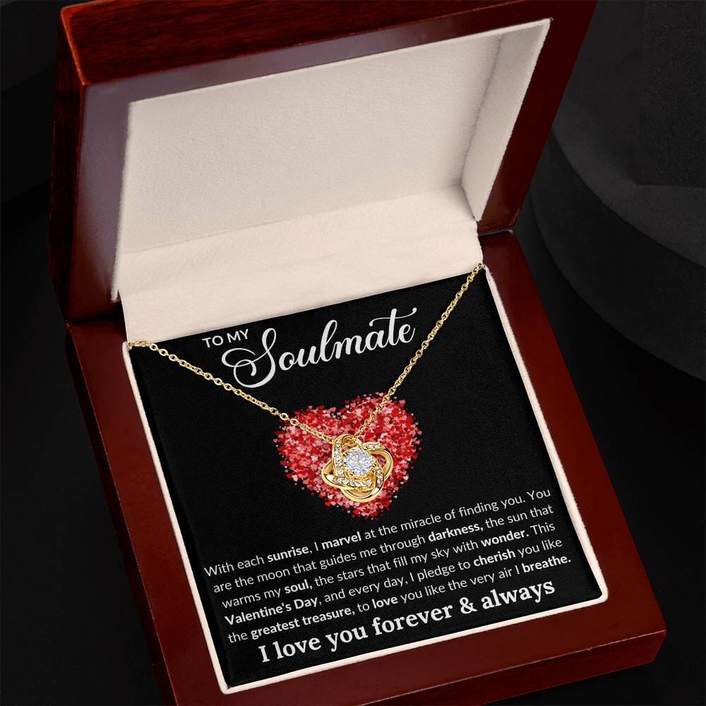 Gift For Soulmate - With Each Sunrise i Marvel At The Miracle Of Finding You - Love Knot Necklaces - The Shoppers Outlet