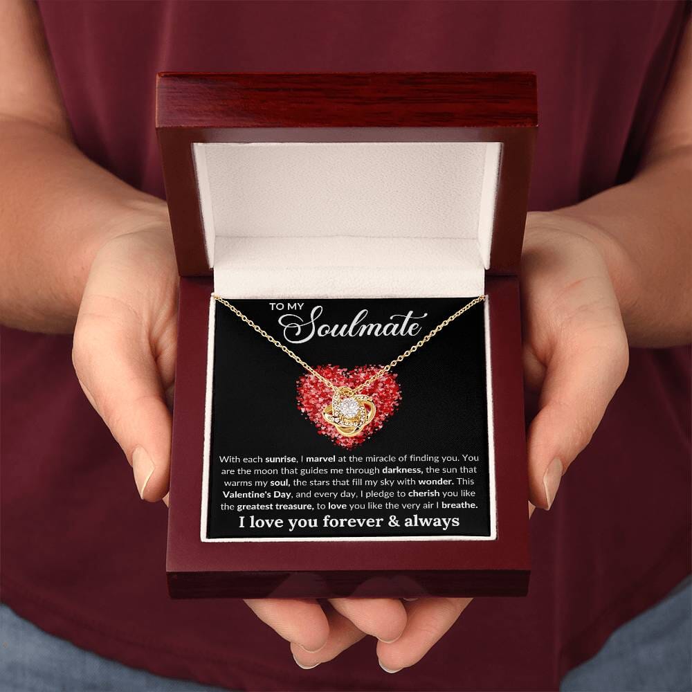 Gift For Soulmate - With Each Sunrise i Marvel At The Miracle Of Finding You - Love Knot Necklaces - The Shoppers Outlet