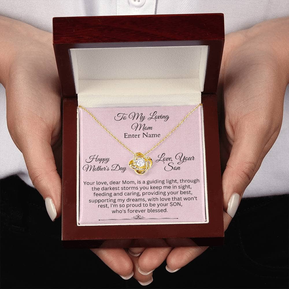 Gift For Mom - Your Love Dear Mom Is A Guiding Light - PERSONALIZED GIFT - Love Knot Necklaces - The Shoppers Outlet
