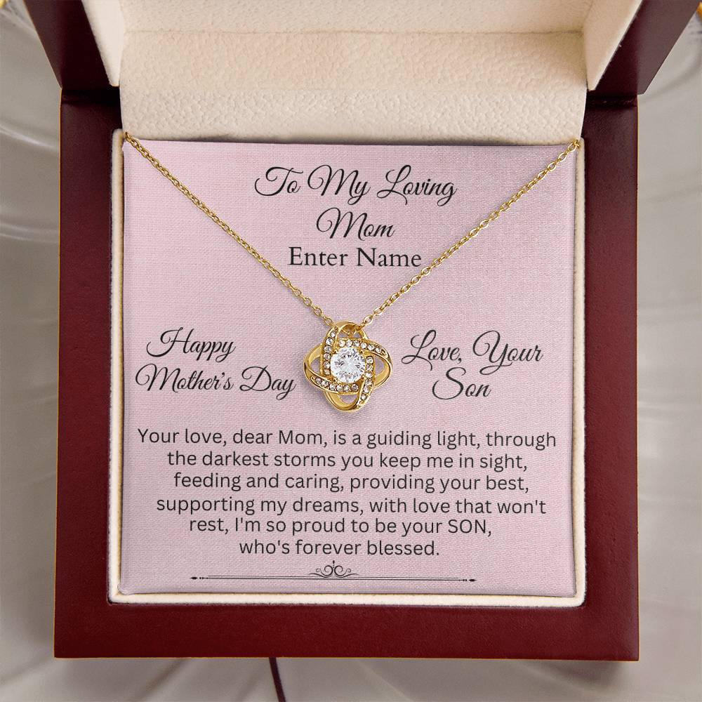Mom - Your Love Dear Mom Is A Guiding Light - Happy Mother's Day - Love Knot Necklaces - The Shoppers Outlet