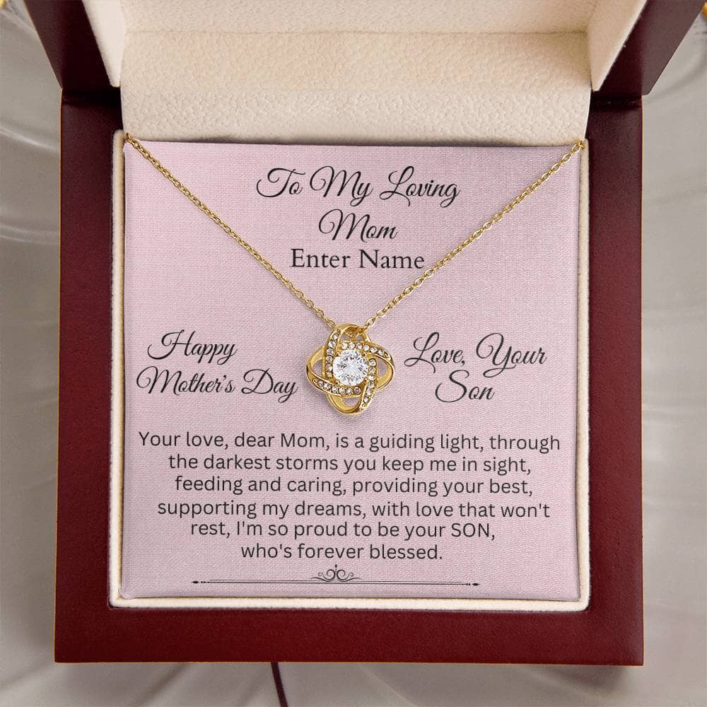 Gift For Mom - Your Love Dear Mom Is A Guiding Light - PERSONALIZED GIFT - Love Knot Necklaces - The Shoppers Outlet